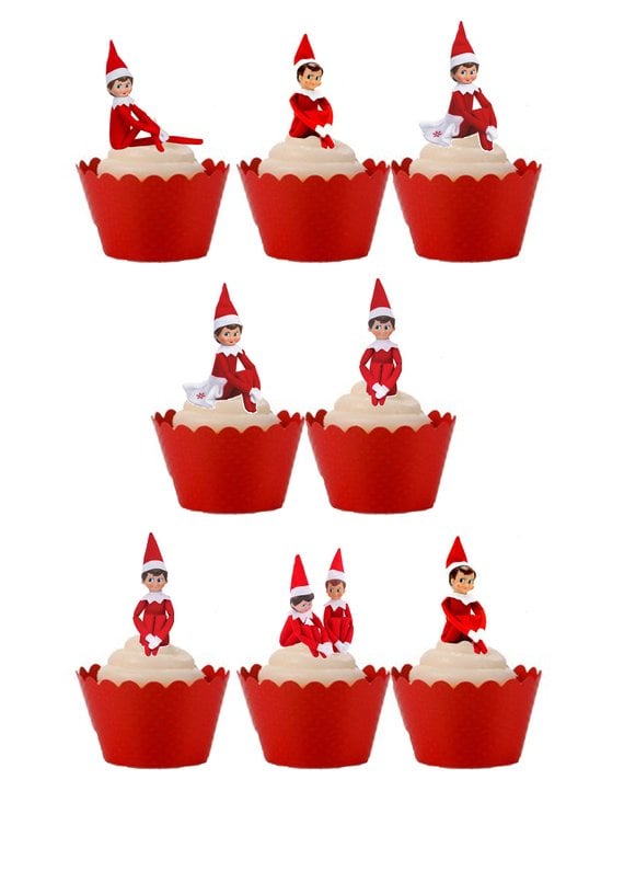 ​Elf on the Shelf Cupcake Toppers