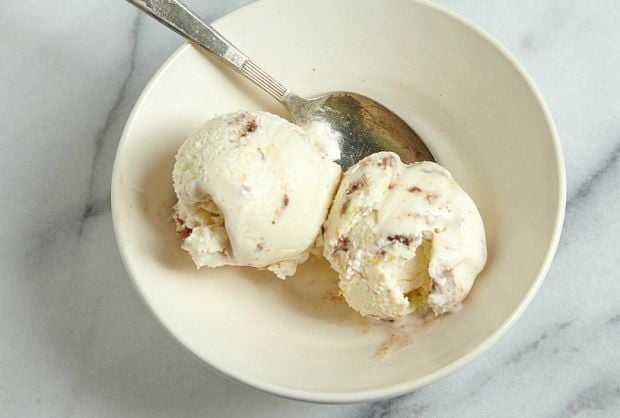Dessert: Cheesecake Ice Cream With Crumbled Macaroons