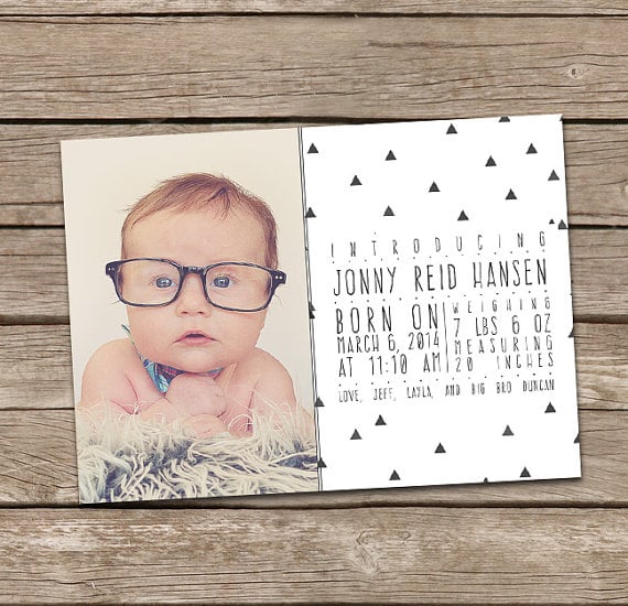 Black and White Triangles Card