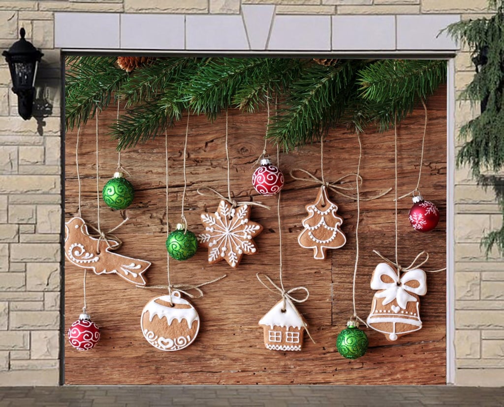 Christmas Gingerbread Decor Single Garage Door Cover