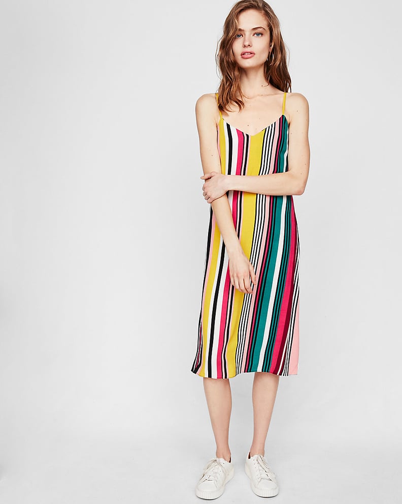 Express Multicolor Midi Slip Dress