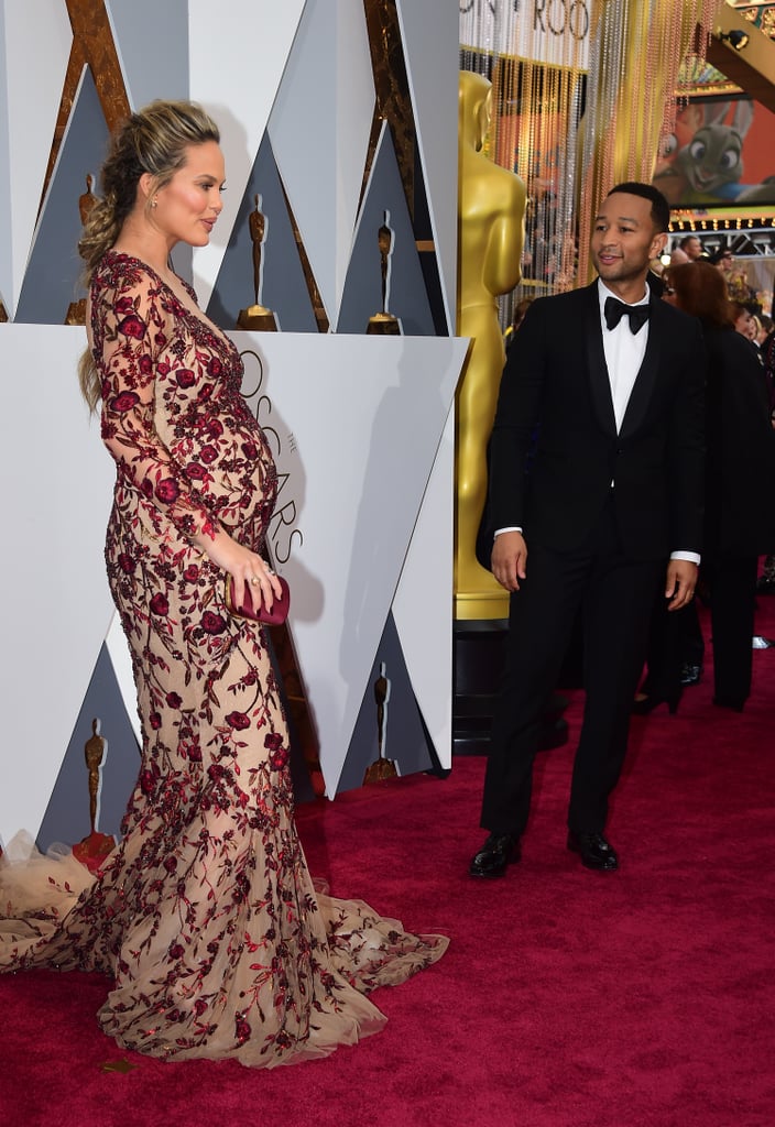 Chrissy Teigen and John Legend at the Oscars 2016
