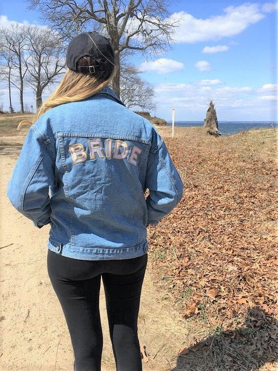 Embroidered "Bride" Denim Jacket