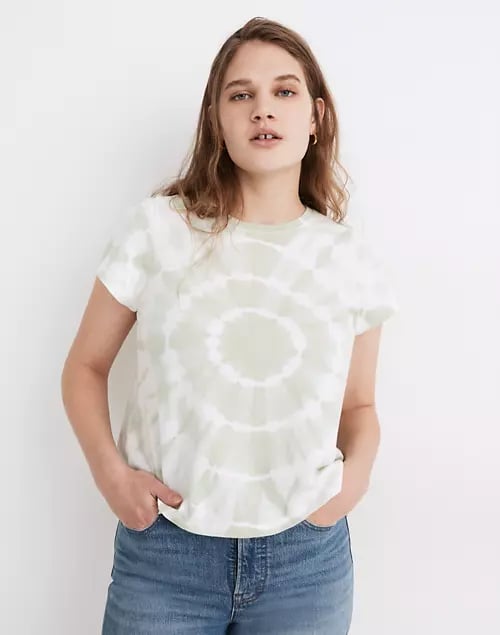 Madewell (Re)sourced Cotton Swing Crop Tee in Tie-Dye