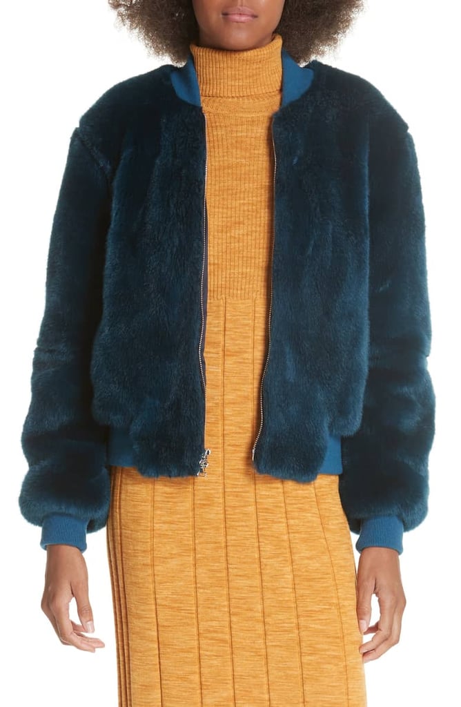 Elizabeth and James Ellington Faux Fur Bomber Jacket