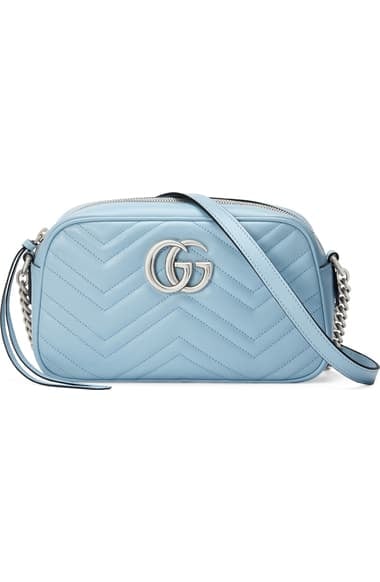 gucci small gg 2.0 matelassé leather camera bolsa