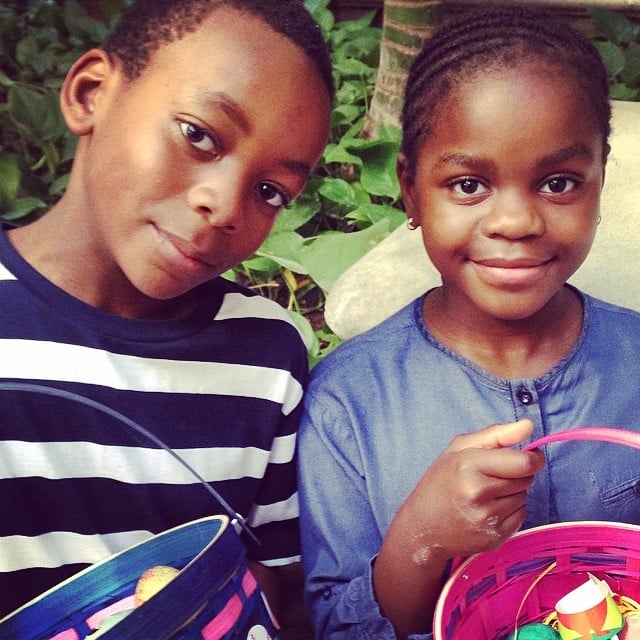 Madonna's little cuties, David and Mercy, had a very happy Easter.
Source: Instagram user madonna