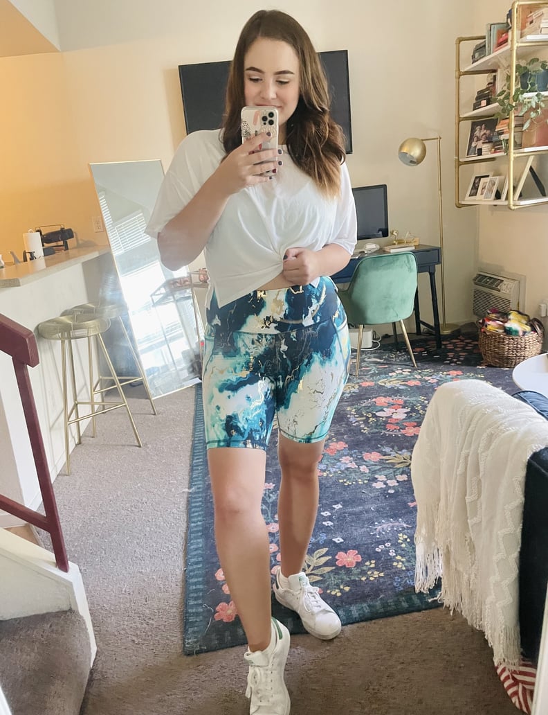 Old Navy Marble Bike Shorts Editor Try-On and Review 2021