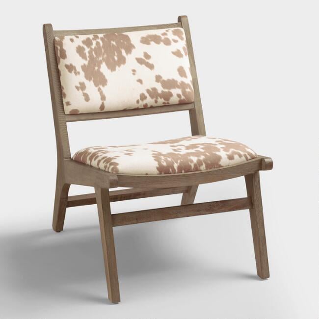 World market cheap cowhide chair
