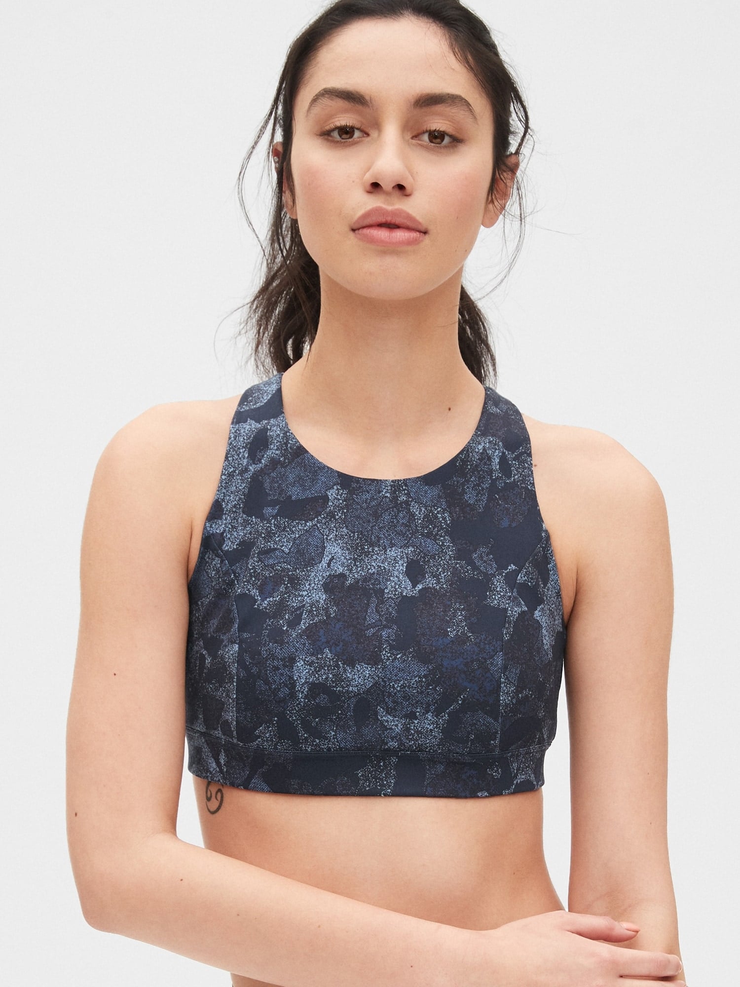 busty in sports bra
