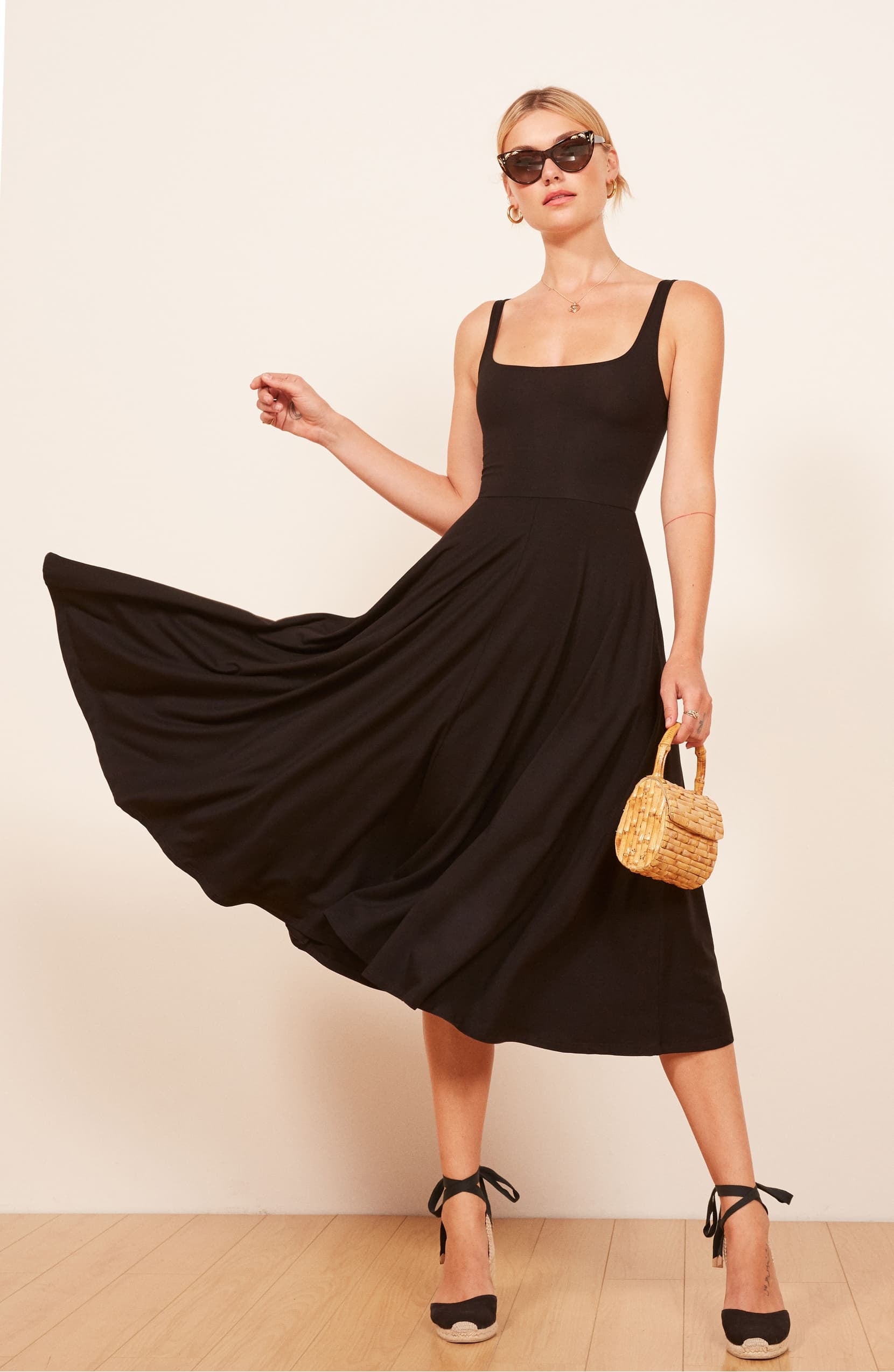 Reformation rou midi fit & flare dress hotsell