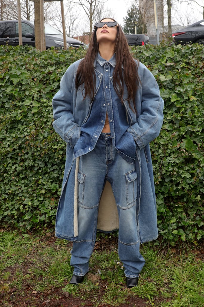 Bella Hadid Denim-on-Denim Outfit Paris Fashion Week Photos