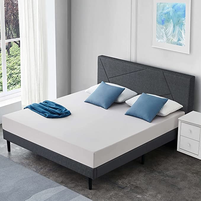 For Your Bedroom: Molblly Full Size Platform Bed Frame with Headboard