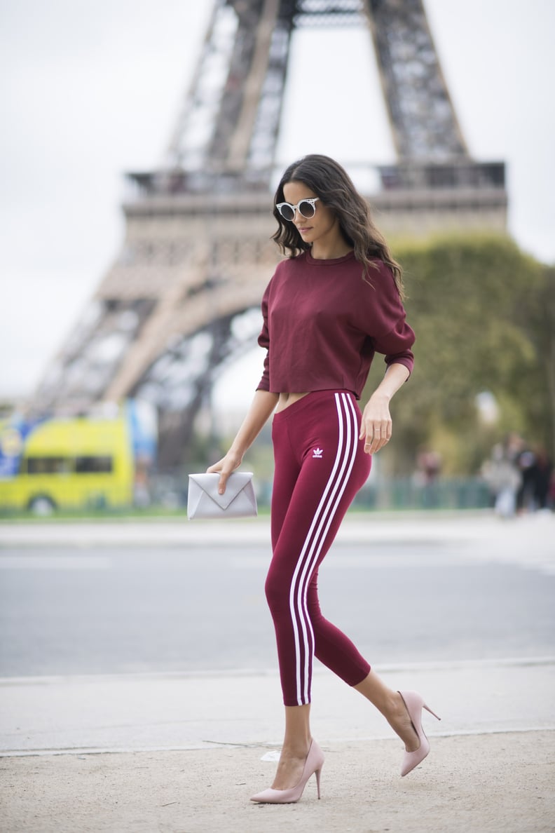 Try wearing cropped pants with tights in the same color. from Street style  aesthetic