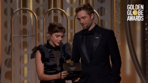 Emma Watson and Robert Pattinson at Golden Globes 2018