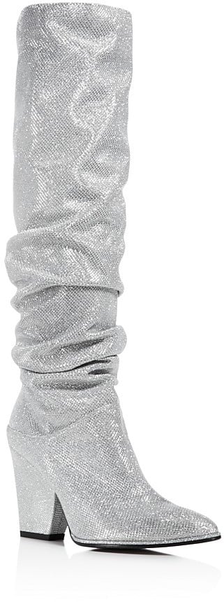 Stuart Weitzman Smashing Scrunched Metallic Tall Boots | Beyonce Saint Laurent Boots | POPSUGAR 