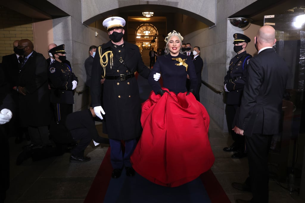 Lady Gaga Wore Custom Schiaparelli on Inauguration Day