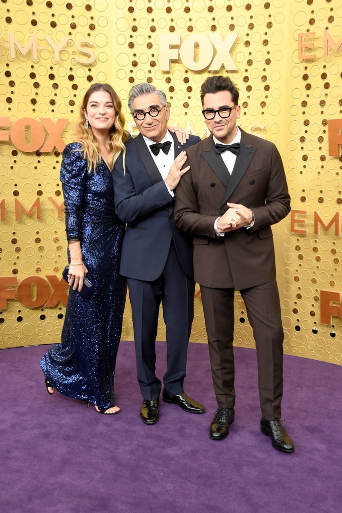 Annie Murphy, Eugene Levy, and Dan Levy at the 2019 Emmys