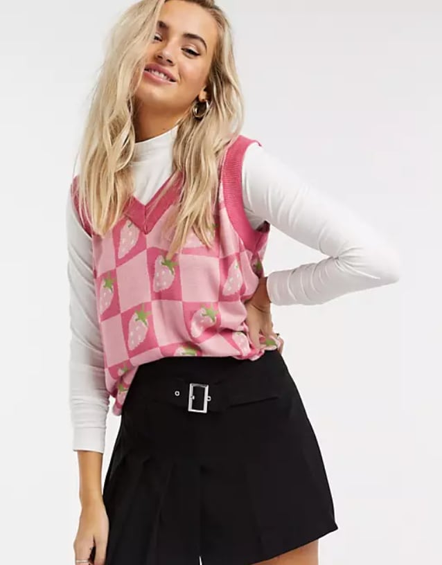 Daisy Street Sweater Vest in Strawberry 