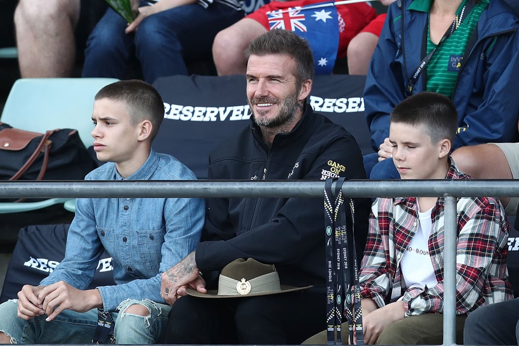 David Beckham With Romeo and Cruz at the 2018 Invictus Games