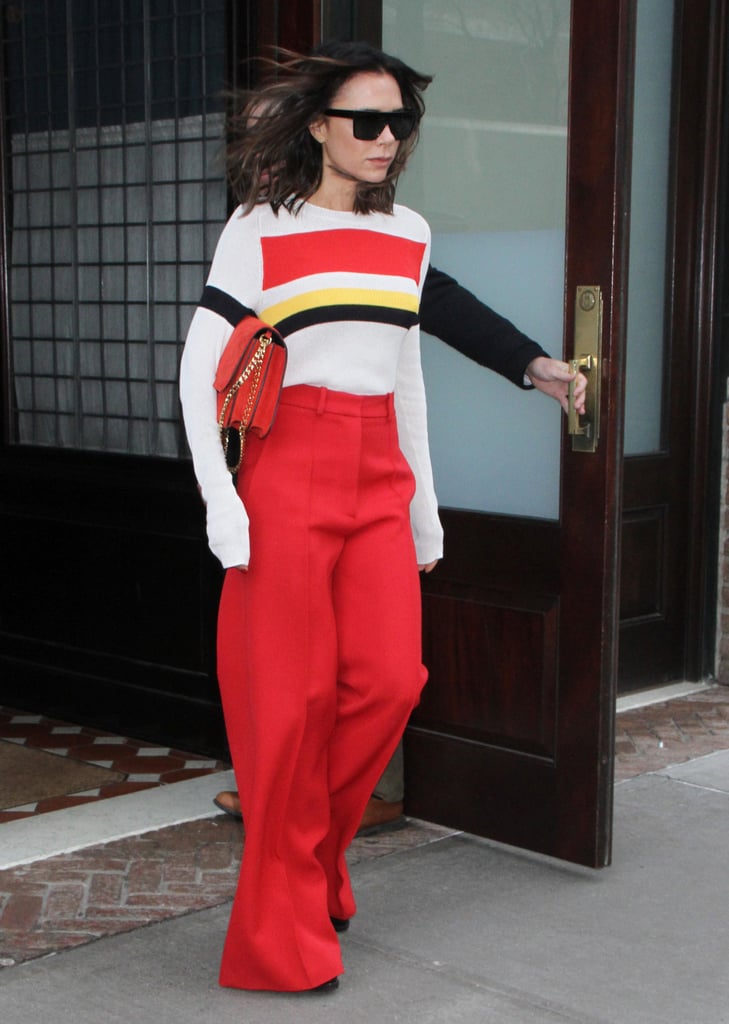 Victoria Beckham's Red Trousers November 2018