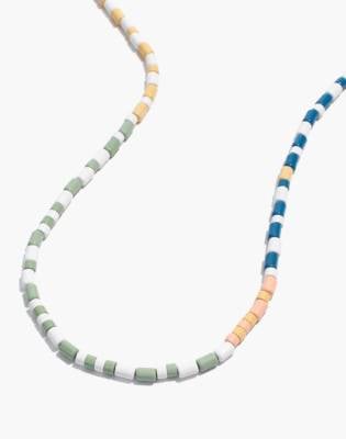 Madewell Colorblock Stripe Beaded Choker Necklace
