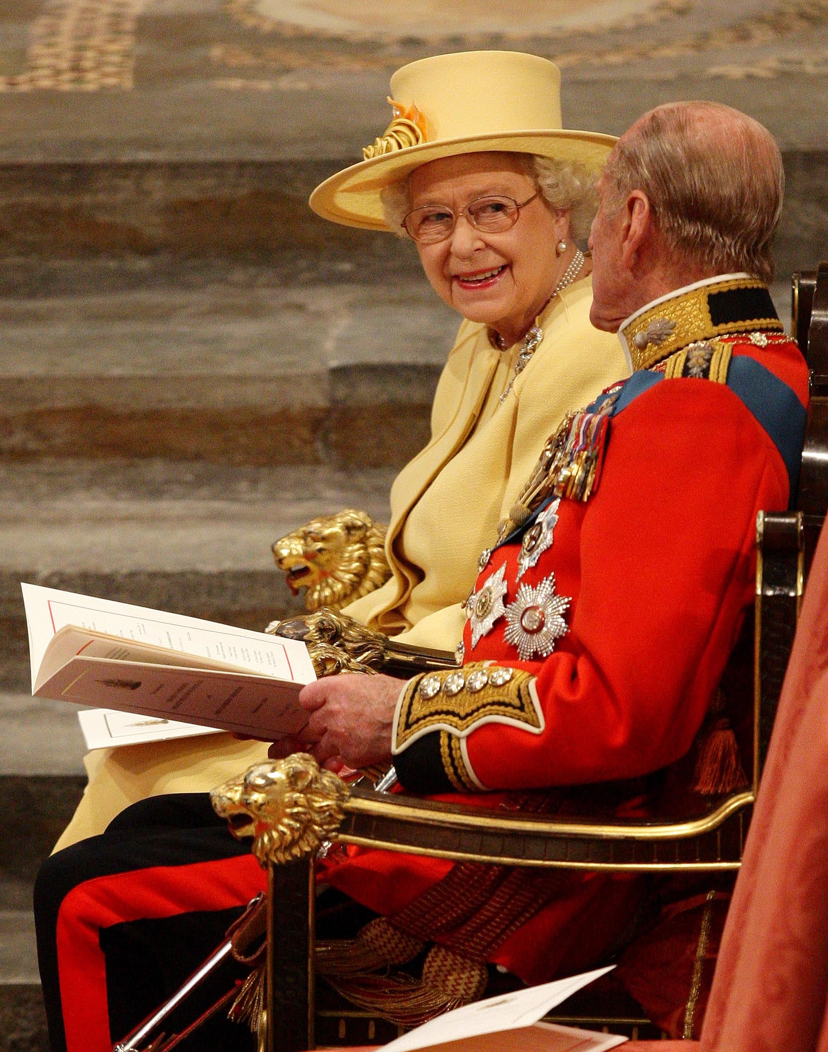 Queen Elizabeth II and Prince Philip at the wedding of Prince William and Kate Middleton in 2011