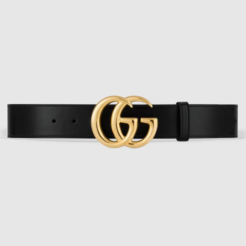 Gucci GG Marmont Leather Belt With Shiny Buckle