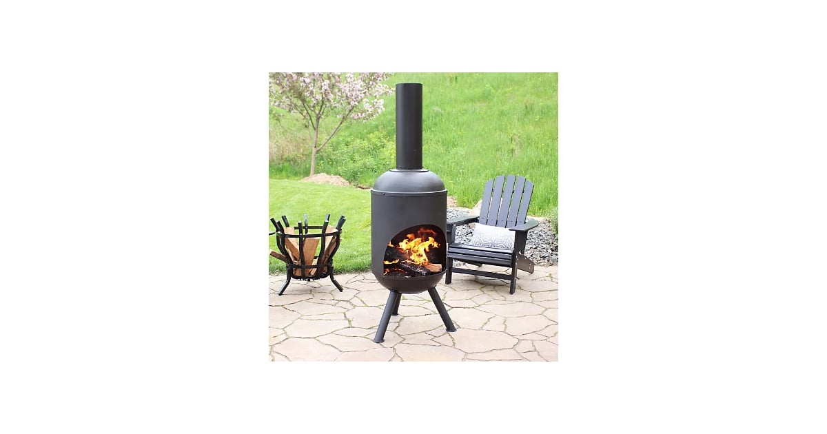 Sunnydaze Outdoor Black Steel WoodBurning Chiminea Fire Pits and