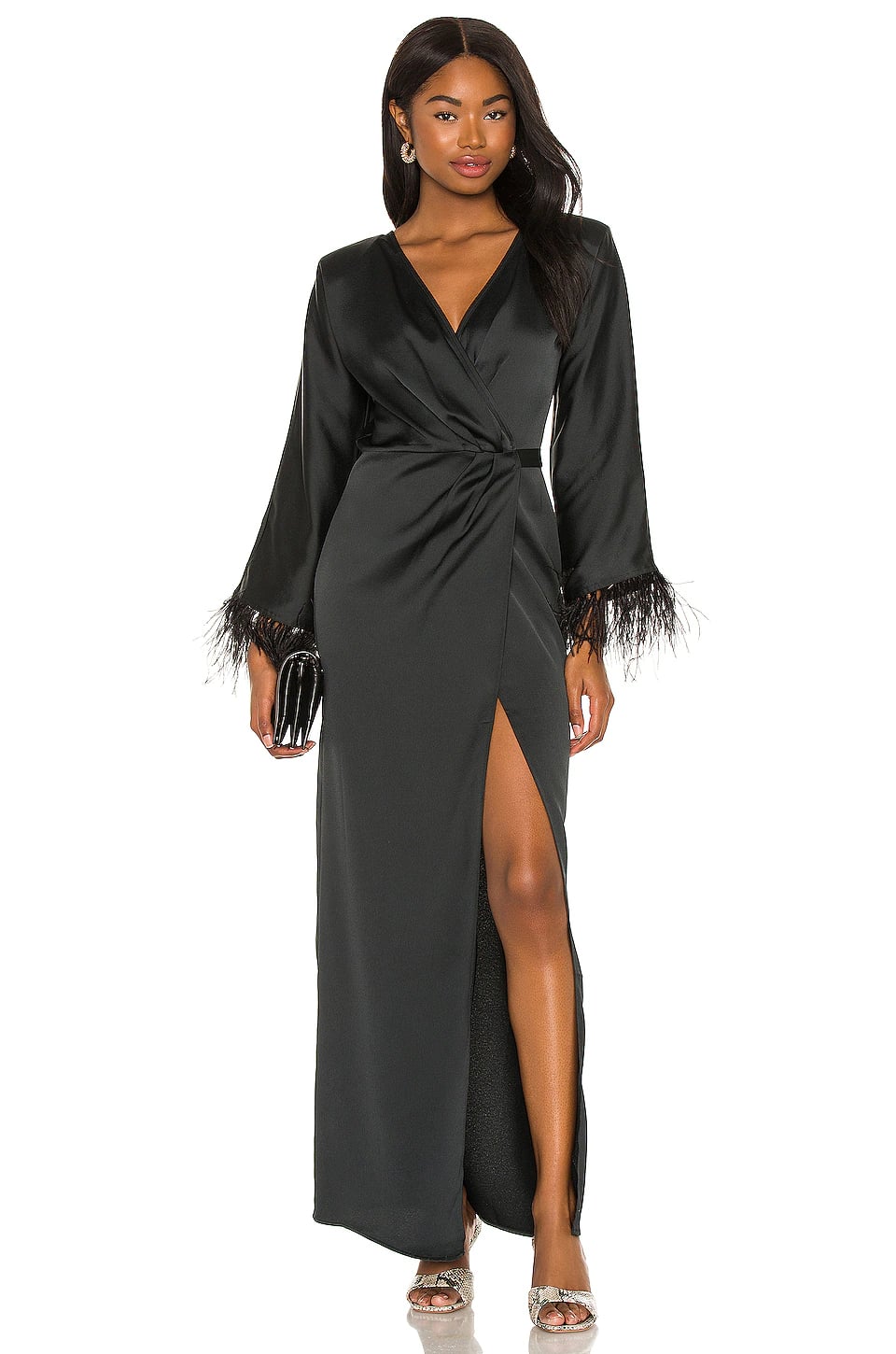 Feather trim hotsell robe