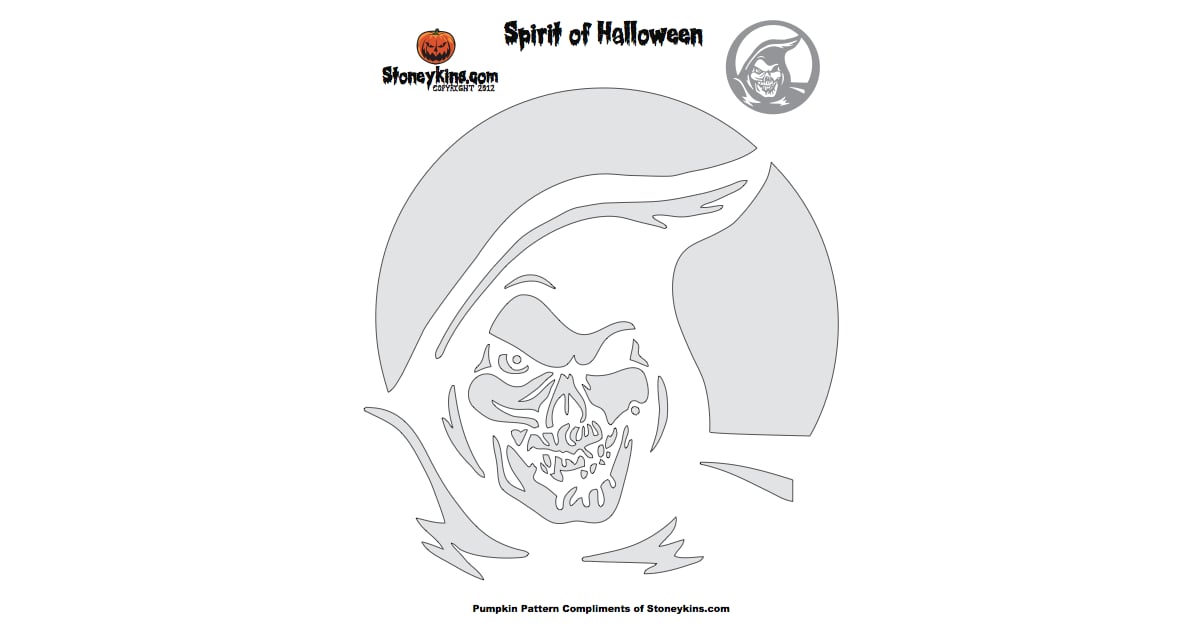 Grim Reaper Pumpkin Stencil Free Halloween Printables POPSUGAR