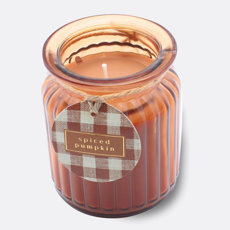 Spiced Pumpkin Ribbed Glass Jar Candle