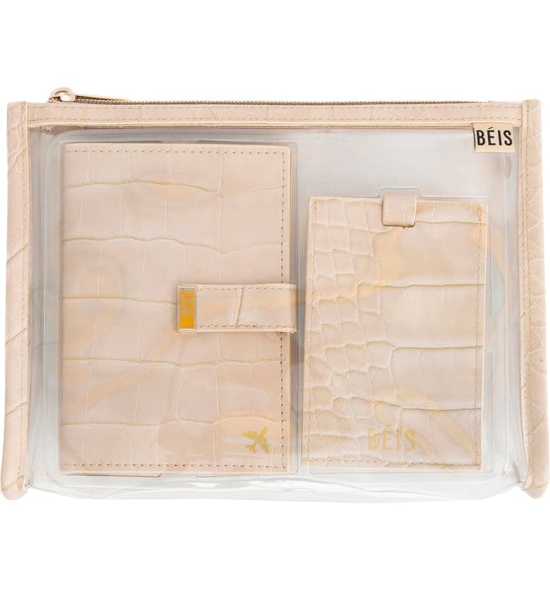 Béis The Travel Set Passport Wallet, Pouch & Luggage Tag