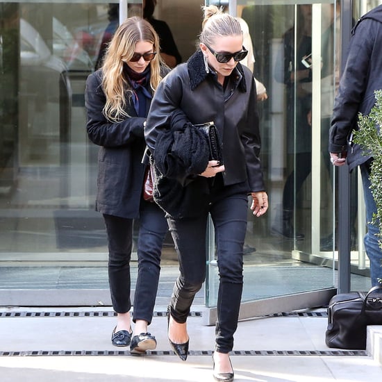 Mary-Kate and Ashley Olsen Wearing Black in Paris