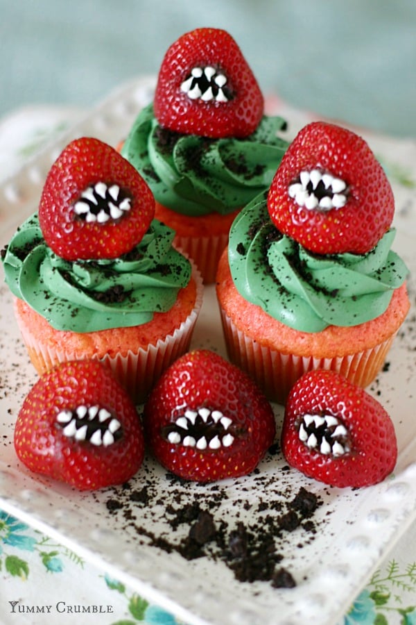Monster Strawberry Cupcakes