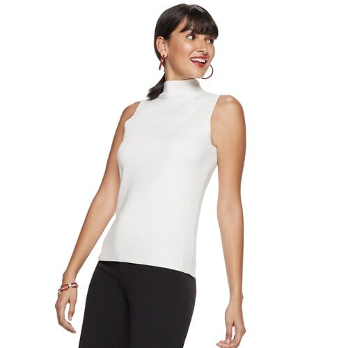 Nine West Petite Mockneck Sleeveless Sweater | Ciara Is the Face of ...