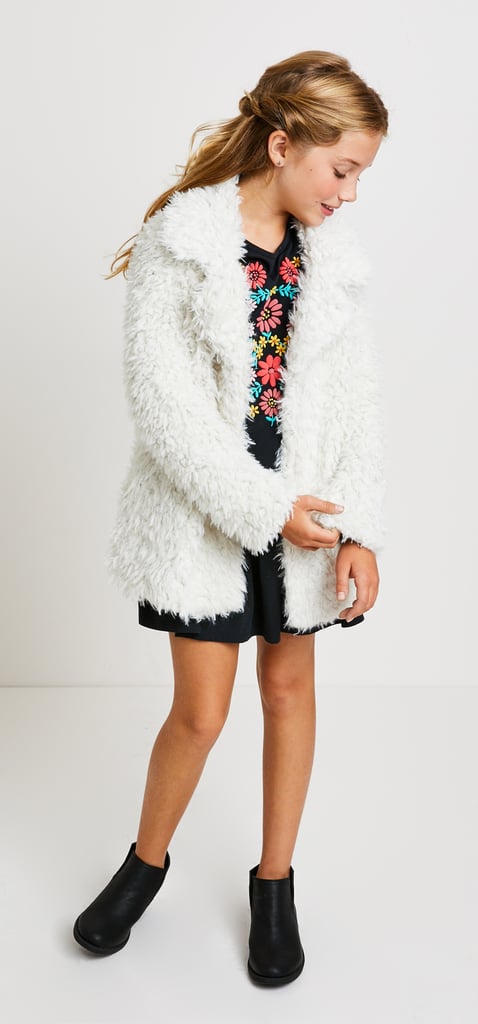 FUR COAT FLORAL DRESS OUTFIT