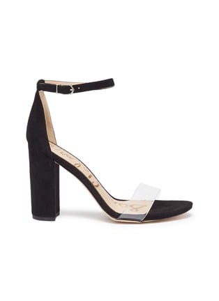 Sam Edelman Yaro PVC Band Ankle Strap Suede Sandals