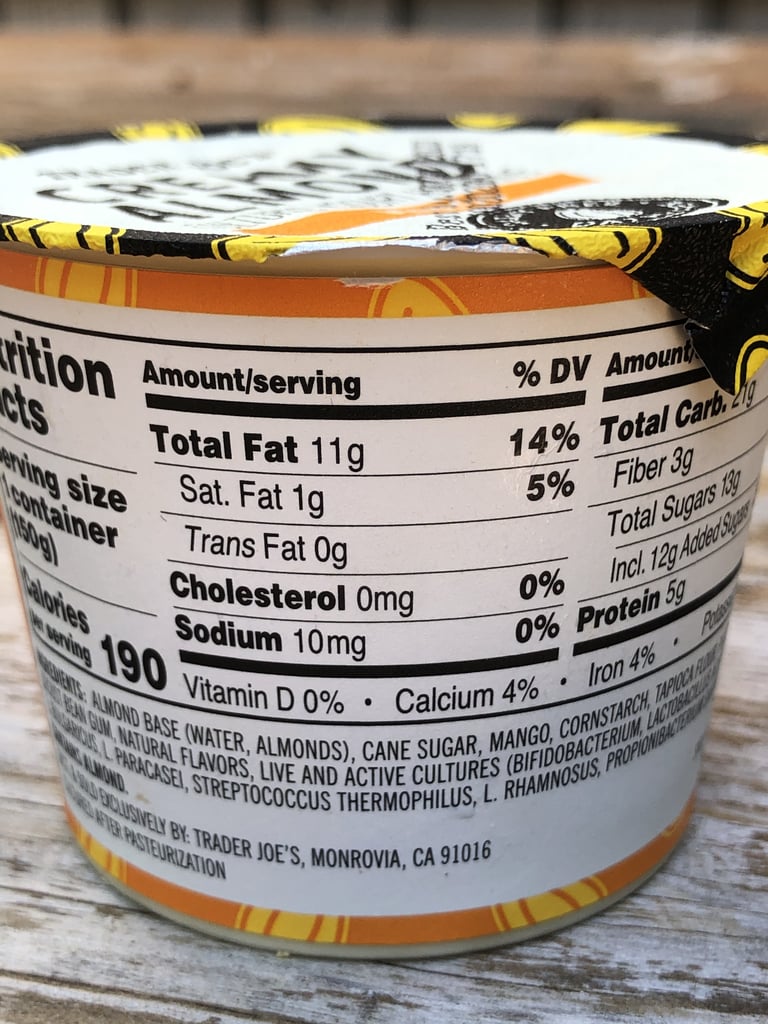 Nutritional Information For Trader Joe's Mango Almond Milk Yoghurt