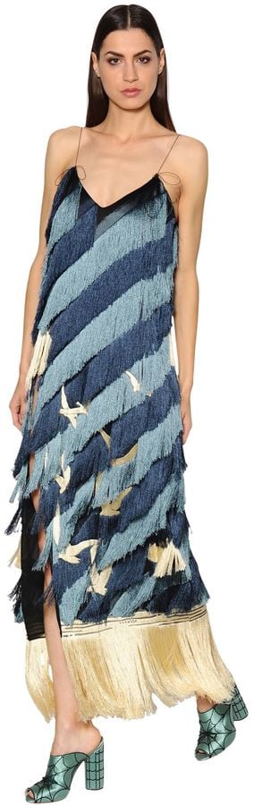 Marco De Vincenzo Fringed Crepe Dress