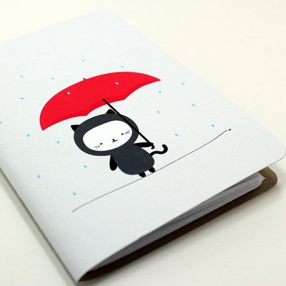 handmade cute kitty notebook