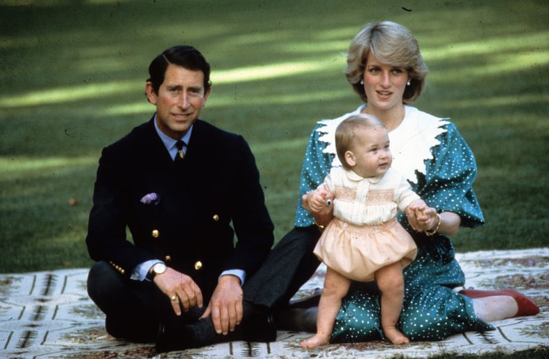 AUCKLAND, NEW ZEALAND - APRIL 18:  Princess Diana, Princess of Wales and Prince Charles, Prince of Wales play with their baby son Prince William in the gardens of Government House on April 18, 1983 in Auckland, New Zealand. (Photo by Anwar Hussein/Getty I