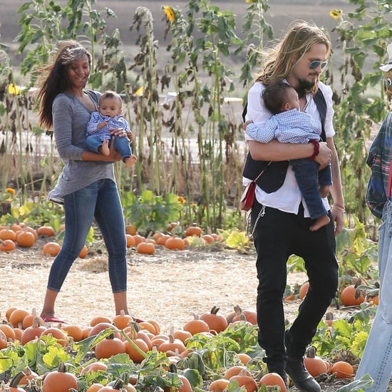 Zoe Saldana and Marco Perego Take Twins to the Pumpkin Patch