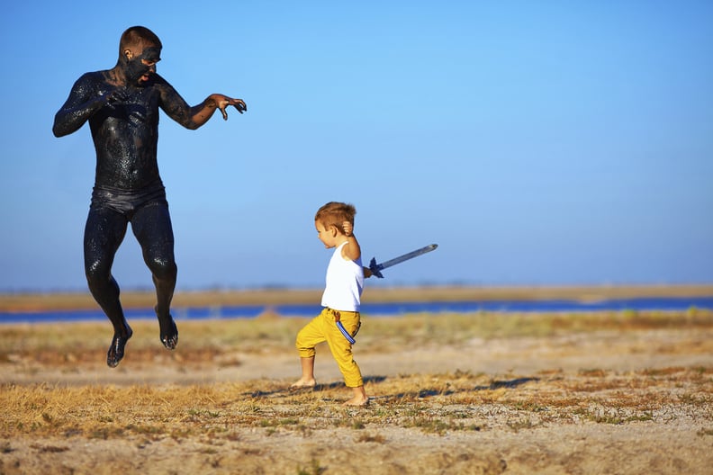 What's going on here?! Is this his Dad? The creature from the Black Lagoon?