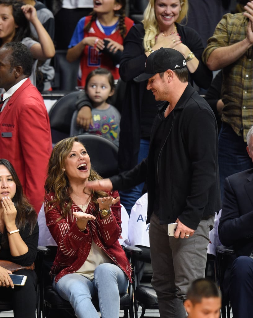 Nick and Vanessa Lachey at Clippers Game March 2016