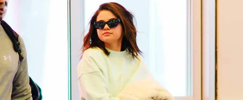 Selena Gomez Green Sweatsuit at Airport 2019