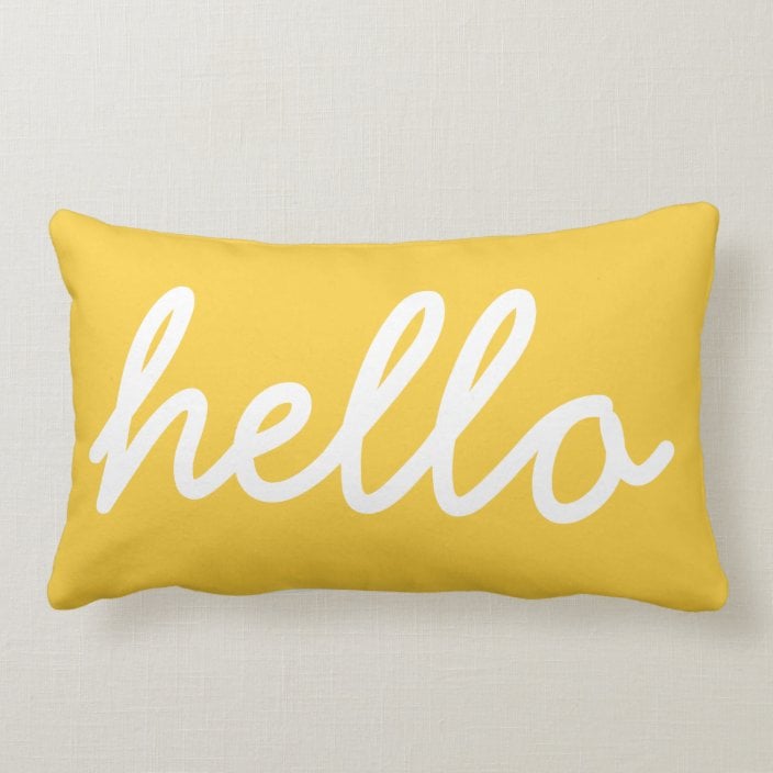 Modern Hello Throw Pillow