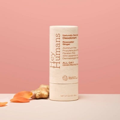 Hey Humans Natural Deodorant Rosewater Ginger