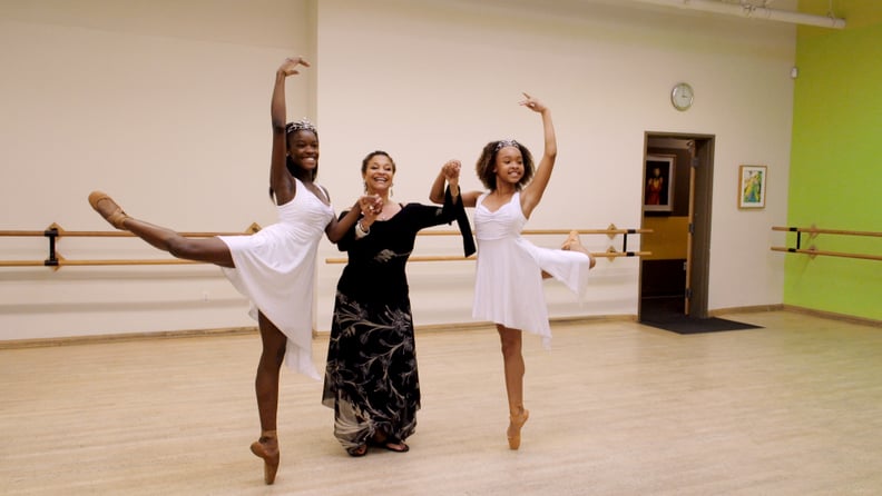 Debbie Allen with dancers, Destiny Wimpye and Jalyn Flowers in Dance Dreams: Hot Chocolate Nutcracker. c. Courtesy of Netflix ©2020