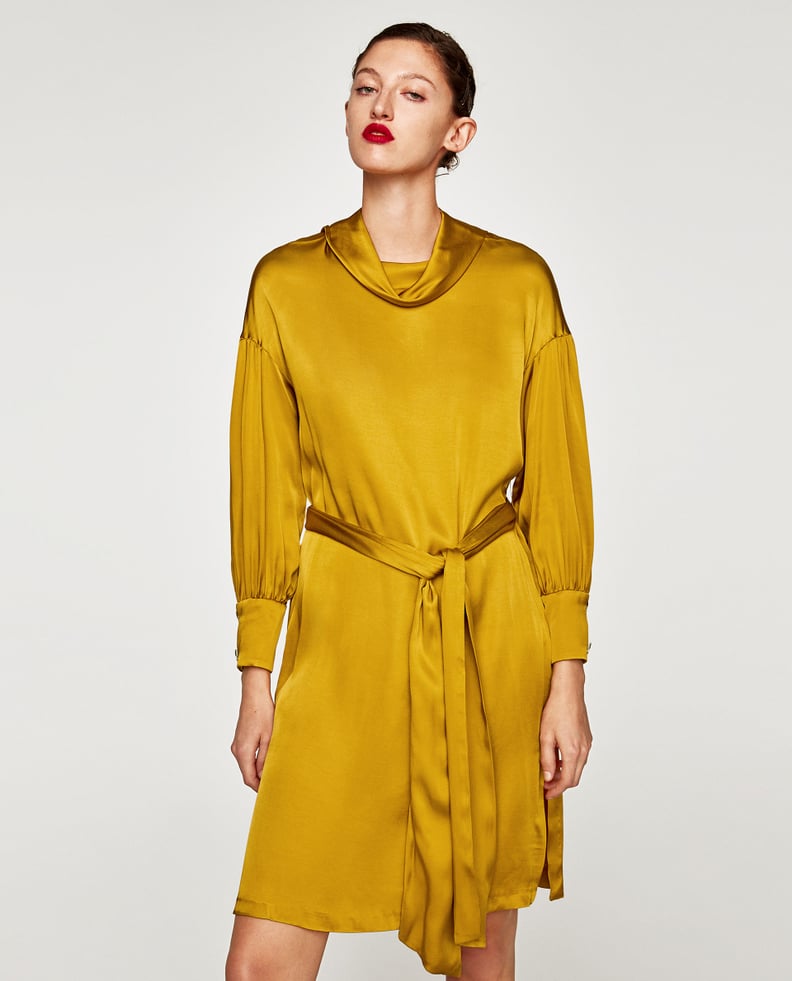 Zara Satin Dress With Belt